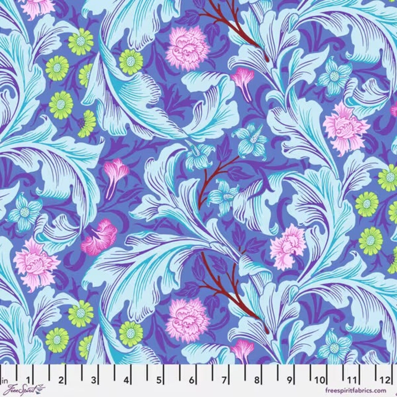 Wide Backing Fabric - LG Leicester Cobalt - 108”- || Kaffe Fassett x The Original Morris & Co. || Quilt Backs